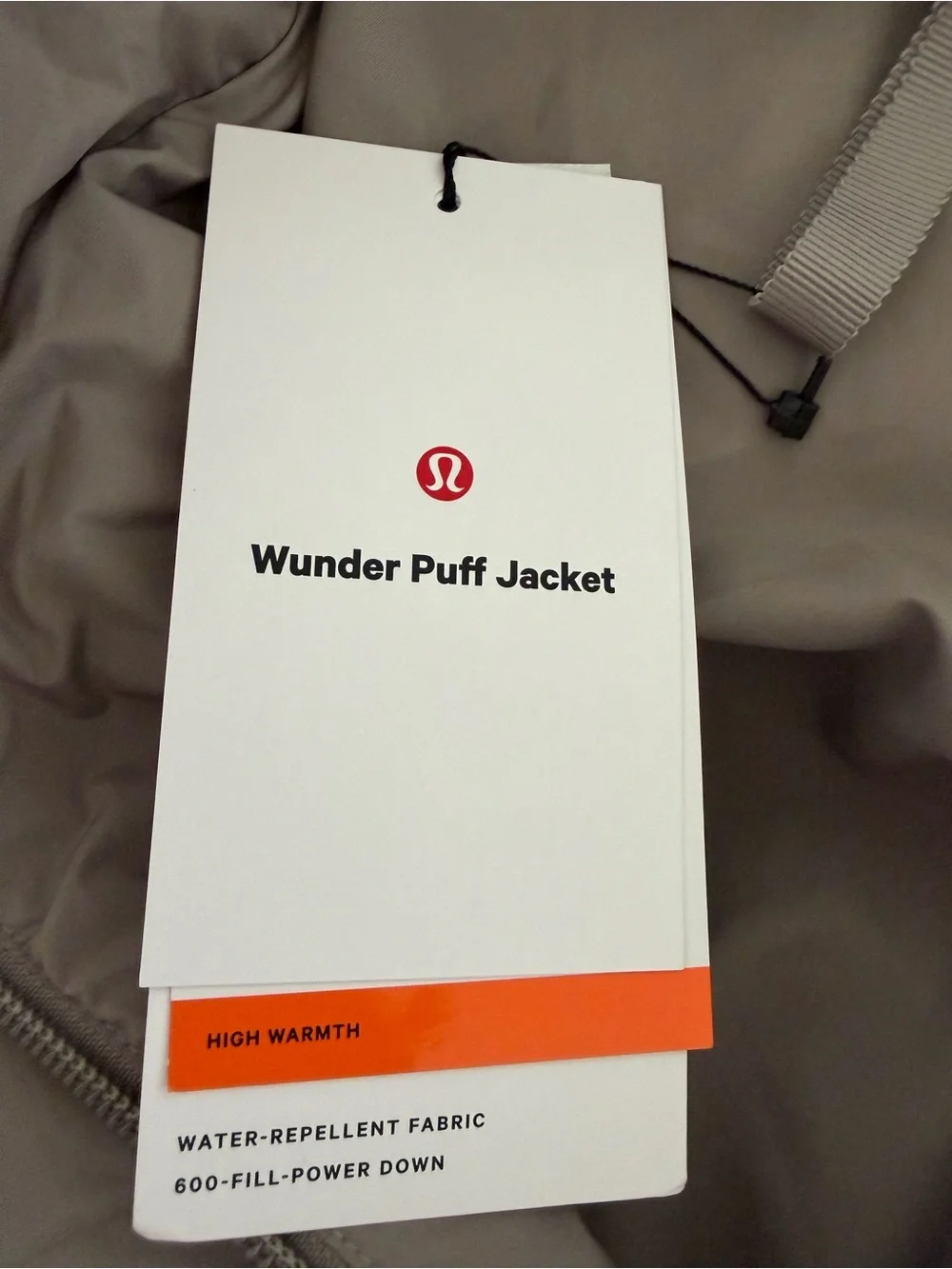 Lululemon Wunder Puff 600 Down Fill Jacket Warm Ash Grey Size 8